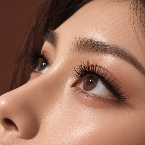 Close-up of soft, natural-looking lash extensions
